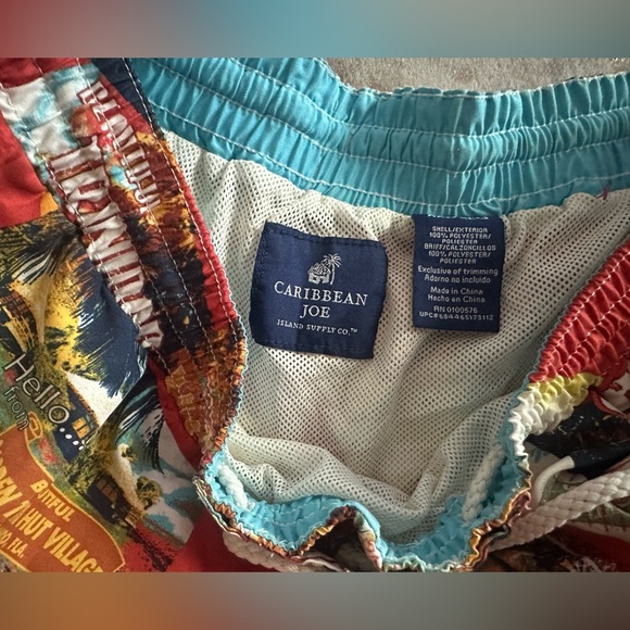 Caribbean Joe Colorful Hawaiian Print Shorts XXL Men’s - Picture 5 of 6